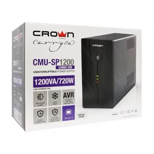 ИБП CROWN CMU-SP1200 COMBO USB - 1200 ВА720 вт 