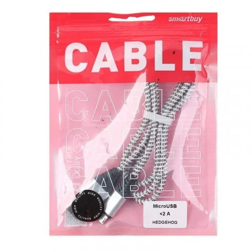 Кабель Smartbuy MicroUSB HEDGEHOG (iK-12HH gray)/100 Серый 