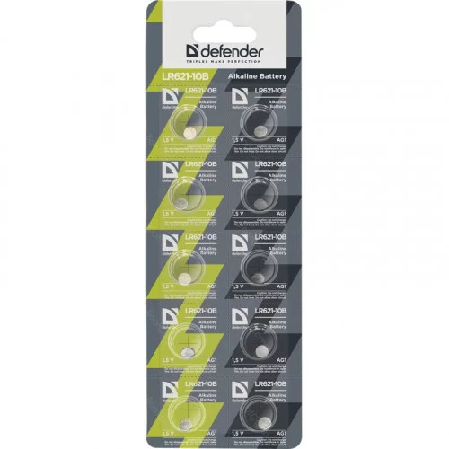 Батарейка алкалиновая Defender LR621-10B AG1 56301 