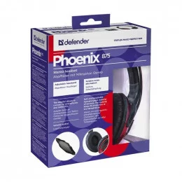 Наушники с микрофоном Defender Phoenix 875 черный + красный                                                                                                                                                                                               