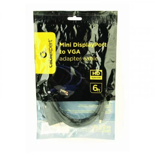 Кабель miniDisplayPort - VGA GEMBIRD (CC-mDPM-VGAM-6), 1.8 метра 
