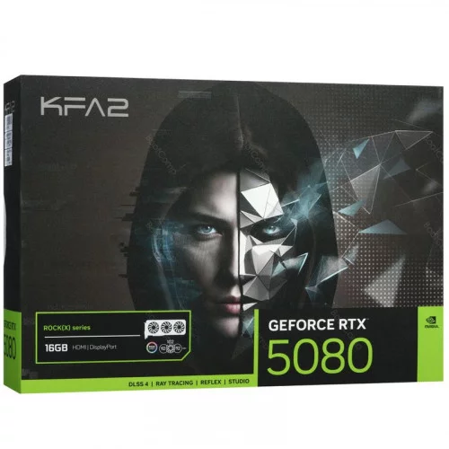 Видеокарта KFA2 GeForce RTX 5080 ROCK(X) OC 3FAN RGB Black (58NZN6MDBYEK) 
