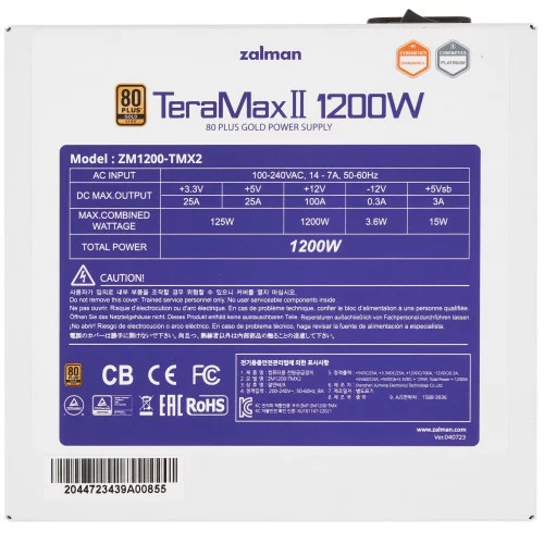 Блок питания ZALMAN TeraMax II 1200W WHITE [ZM1200-TMX2 WH] белый 