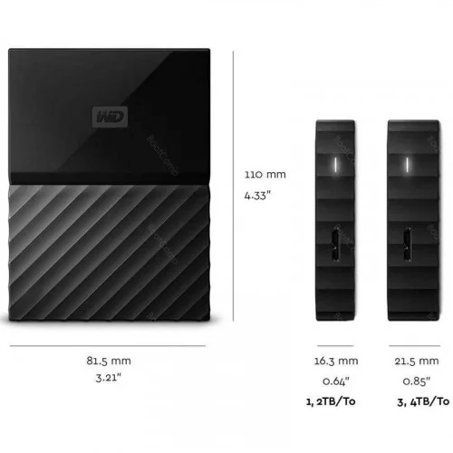 Жесткий диск внешний 3Tb 2.5” WD My Passport черный WDBYFT0030BBK-WESN 