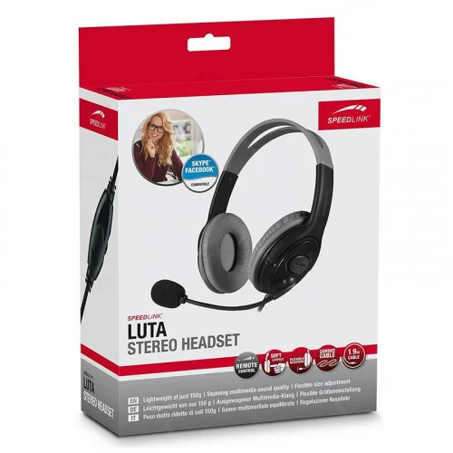 Наушники с микрофоном SPEEDLINK LUTA Stereo Headset black 