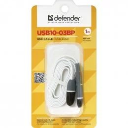 Кабель USB Defender USB10-03BP белый                                                                                                                                                                                                                      