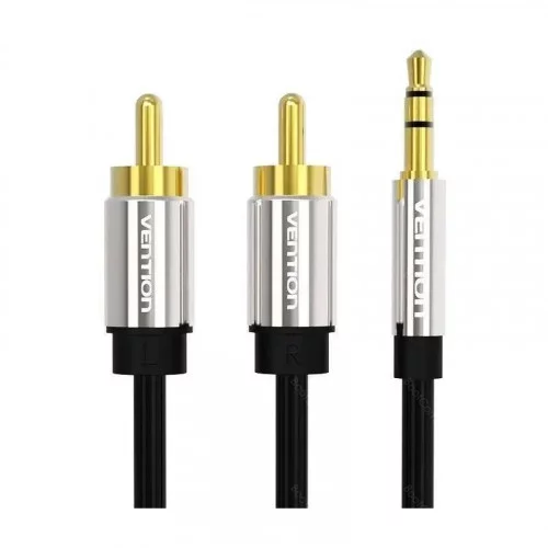 Кабель аудио Vention (3.5mm Jack M - 2RCA M) 1.5м. P550AC150-S черный 