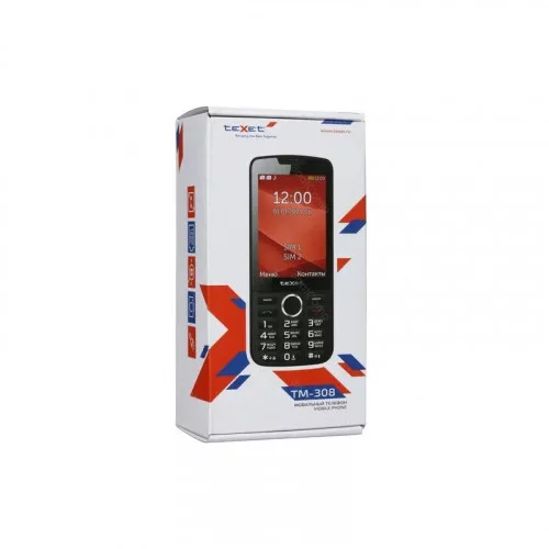 Телефон мобильный teXet TM-308 чёрно-красный 