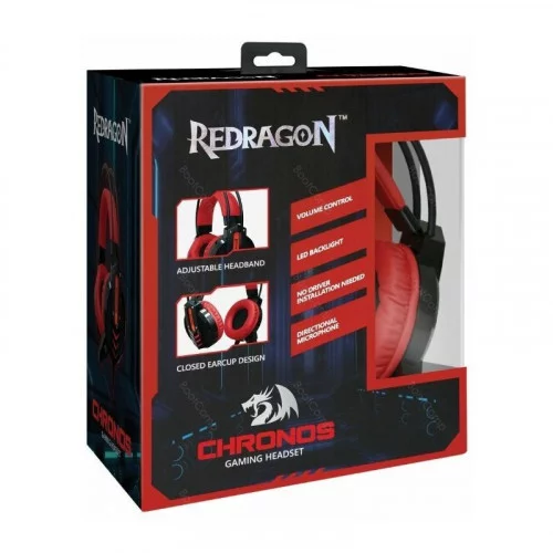Наушники с микрофоном Defender Redragon Chronos красный+чёрный 