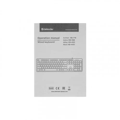 Клавиатура Defender Astra HB-588 чёрный 