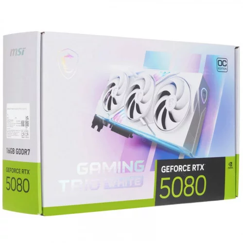Видеокарта MSI GeForce RTX 5080 GAMING TRIO OC WHITE (RTX 5080 16G GAMING TRIO OC WHITE) 