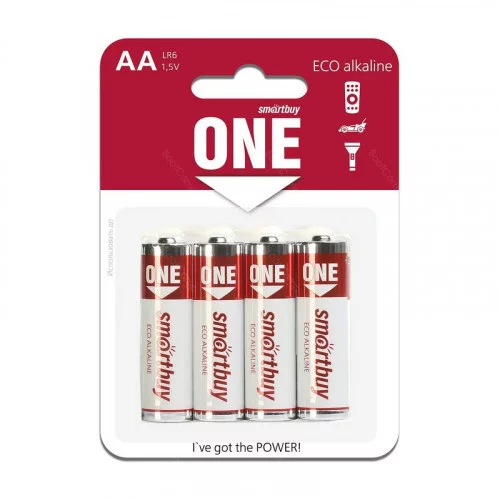 Батарейки BL4 Smartbuy ONE LR6/4B (48/480) (SOBA-2A04B-Eco) 