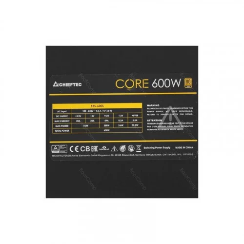 Блок питания Chieftec CORE 600W BULK (BBS-600S-BULK) 