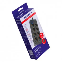 Сетевой фильтр Ippon BK-8-EU-3-16-B 3м (8 розеток) 3500 Вт черный                                                                                                                                                                                         