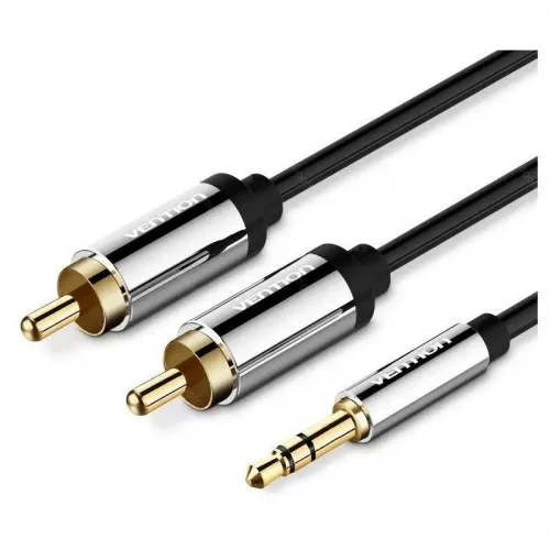 Кабель аудио Vention (3.5mm Jack M - 2RCA M) 1.5м. P550AC150-S черный 