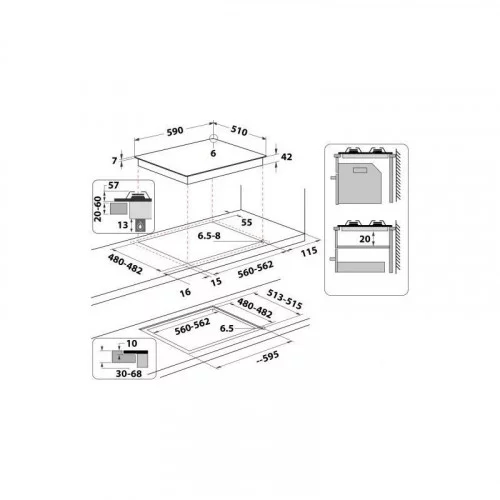 Поверхность газовая Whirlpool AKT 625/NB1 