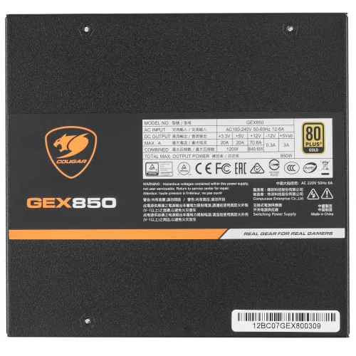 Блок питания Cougar GEX850 [31GE085001P01] черный 