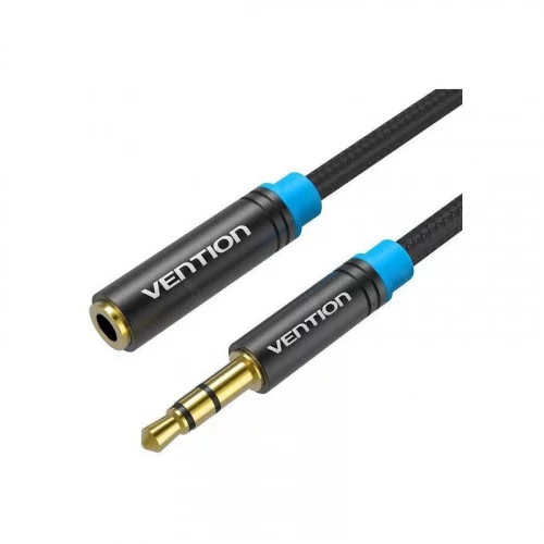 Кабель аудио Vention VAB-B06-B100-M (3.5mm Jack M - 3.5mm Jack F) 1м черный 