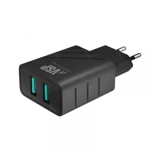 Сетевое зарядное устройство Borasco 2USB 2,4A черное 