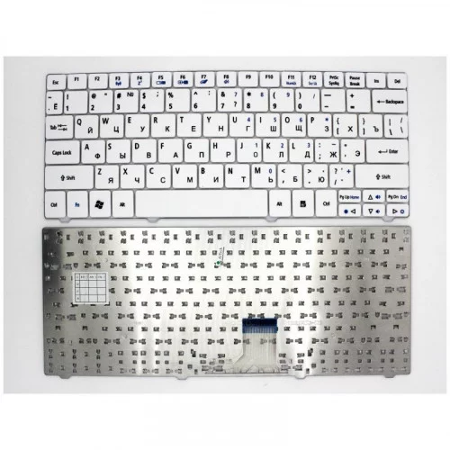 Клавиатура для ноутбука Acer 1810 1830T Aspire One 721 721h белая 