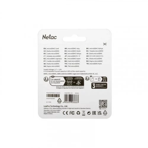 Память micro Secure Digital Card 16Gb Netac ECO NT02P500ECO-016G-R 