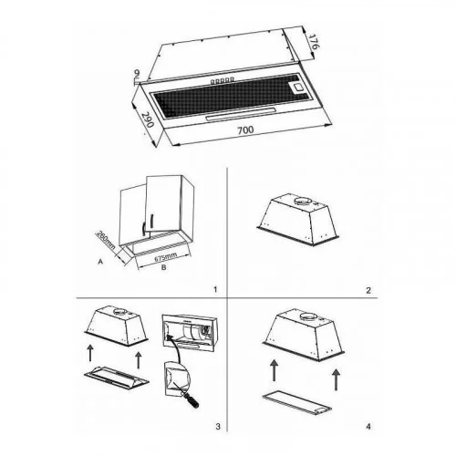 Вытяжка встраиваемая EVELUX INTEGRAL 80 W 
