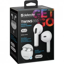 Беспроводная гарнитура Defender Twins 930 белый                                                                                                                                                                                                           
