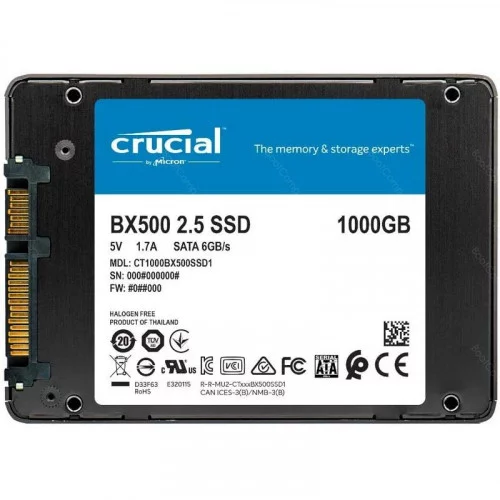 Диск SSD 2.5” 1000Gb Crucial BX500 (CT1000BX500SSD1) 