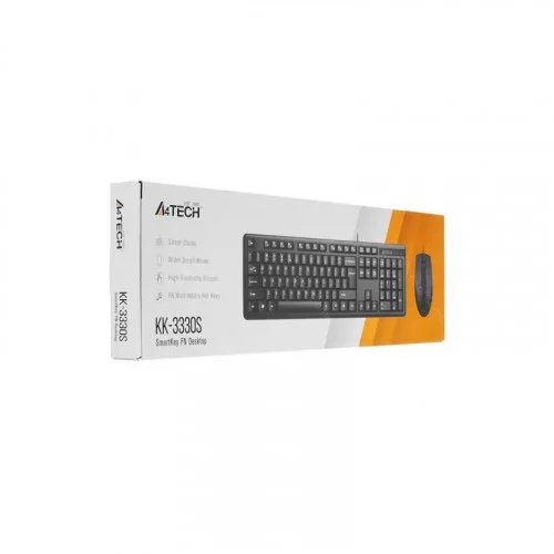 Комплект клавиатура+мышь проводная A4Tech KR-3330S silent 