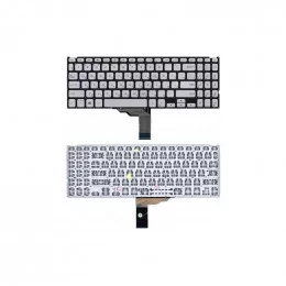 Клавиатура для ноутбука Asus F509U серебристая с подсветкой                                                                                                                                                                                               