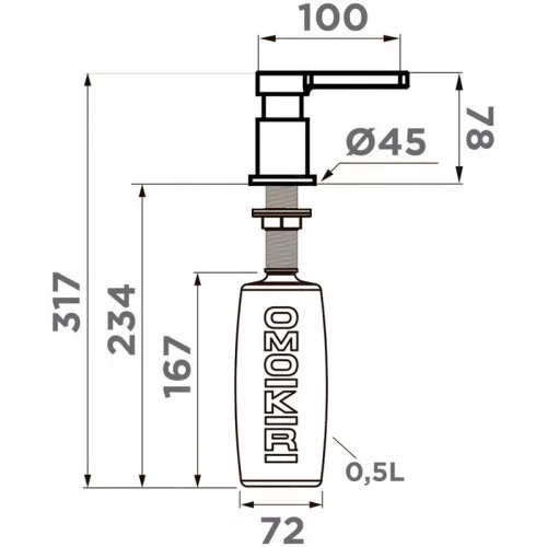 Дозатор OMOIKIRI OM-04-GB (4995052, графит) 