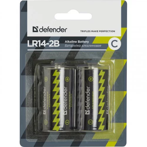 Батарейка алкалиновая Defender LR14-2B C (56032) 
