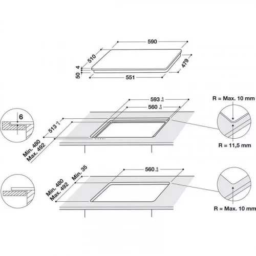Варочная поверхность индукционная Whirlpool WS Q4860 NE 