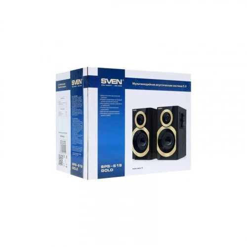 Колонки 2.0 SVEN SPS-619 black-gold 