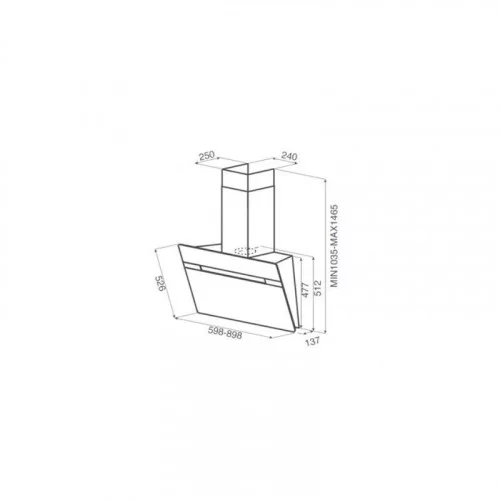 Вытяжка наклонная JET AIR VIKI BL 60 A PRF0111475B 