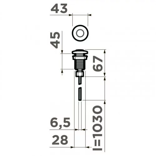 Кнопка пневматическая OMOIKIRI SW-01-LG (4996042) светлое золото 