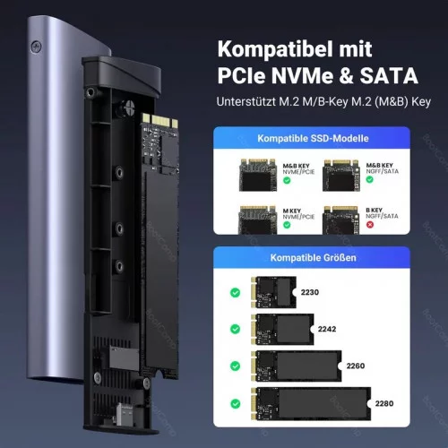 Внешний бокс для SSD M2 Ugreen CM767 (15813) 