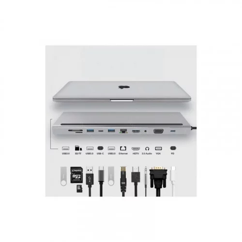 Док-станция/Сетевой адаптер USB 3.1 Type-C KS-is KS-474 