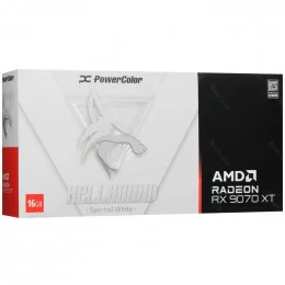 Видеокарта PowerColor AMD Radeon RX 9070 XT Hellhound (RX9070XT 16G-L/OC/WHITE)                                                                                                                                                                           
