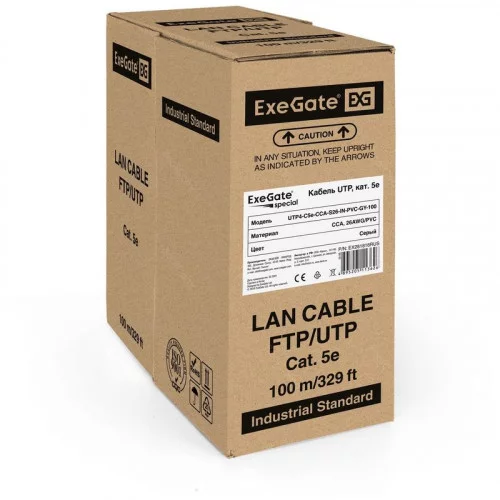 Кабель UTP 4 пары кат.5e ExeGate EX281818RUS 100м 