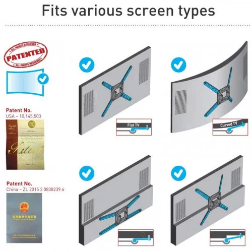 Крепление настенное для TV BARKAN 3400L 40”-70” Наклонно-поворотное 