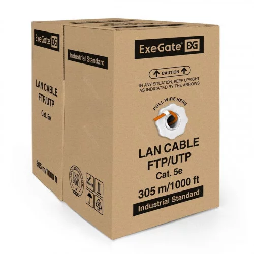 Кабель FTP 4 пары кат.5e ExeGate медь EX289280RUS 305м 