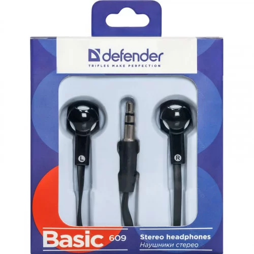 Наушники Defender Basic 609 черный+белый 