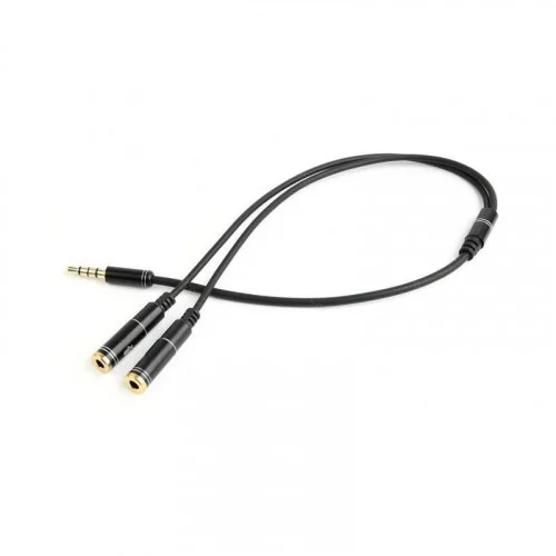 Переходник 3.5 mm jack (4-pin) - 3.5 mm jack (x2) GEMBIRD (CCA-417M), 0.2 метра 