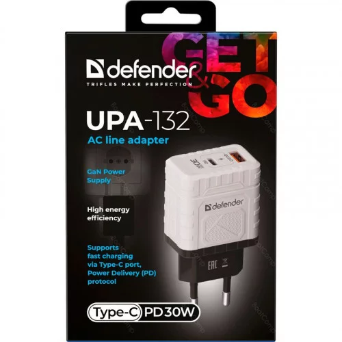 Сетевое зарядное устройство Defender UPA-132 белое 