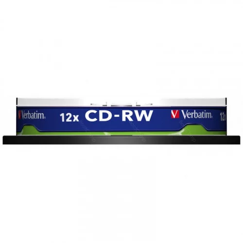 Оптический диск CD-RW 700Mb Verbatim 12X Cake Box (10) SCRATCH RESISTANT (43480) 