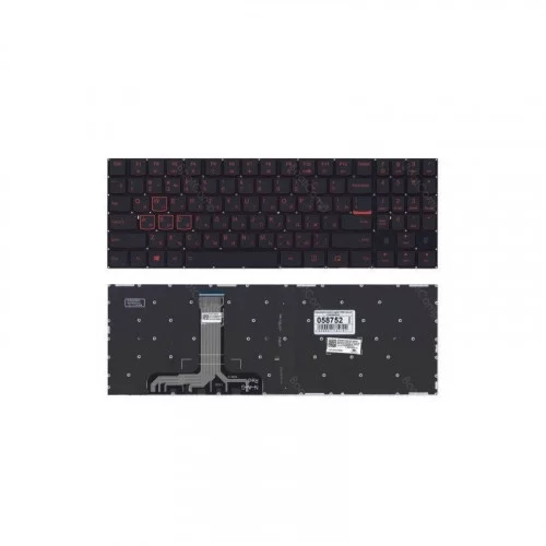Клавиатура для ноутбука Lenovo Legion Y520 Y520-15IKB черная без рамки, красная подсветка 