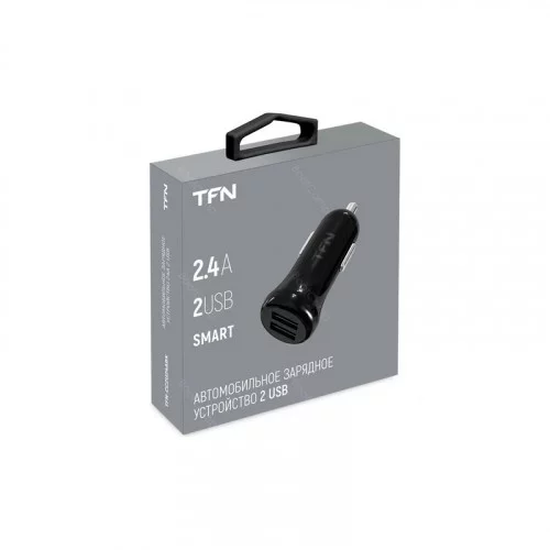 Автомобильное зарядное устройство TFN CC2U24ABK (2 USB/2.4A) черное 