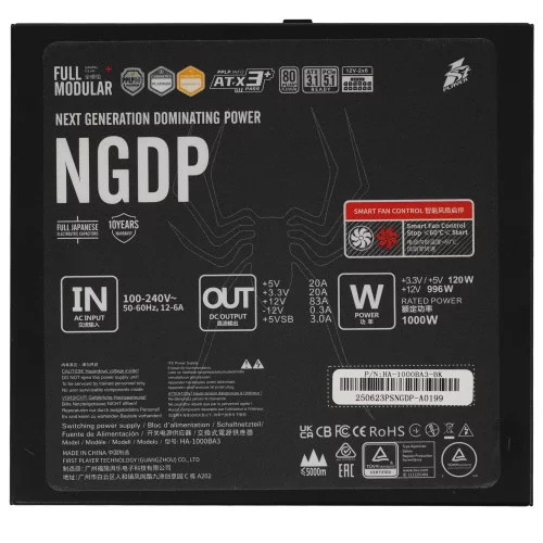Блок питания 1STPLAYER NGDP Platinum 1000W [HA-1000BA3-BK] черный 