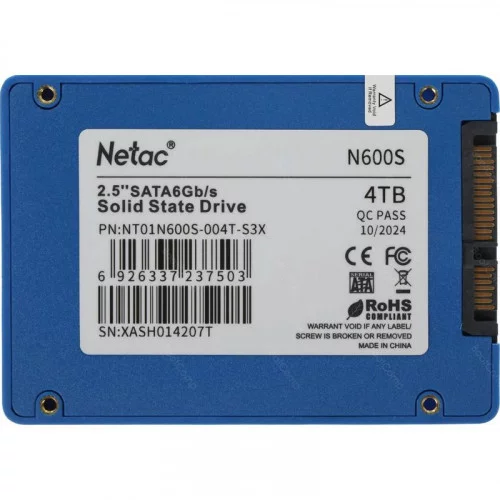 Жесткий диск SSD 4TB Netac N600S NT01N600S-004T-S3X 